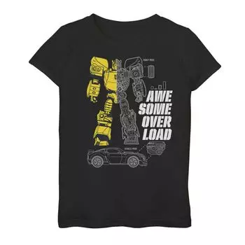 Футболка с рисунком Transformers Bumblebee Awesome Overload для девочек 7–16 лет Licensed Character