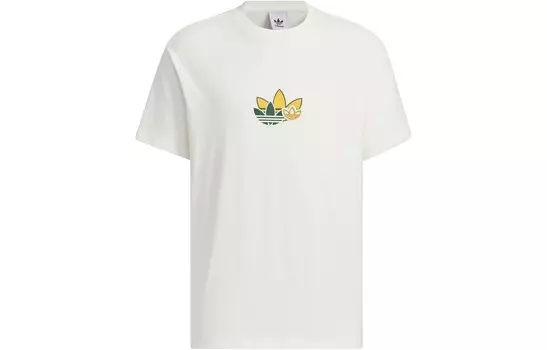 Футболка с рисунком трилистника для мужчин Off White Adidas Originals, цвет Jade White