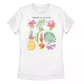 Футболка с рисунком тропических растений для юниоров