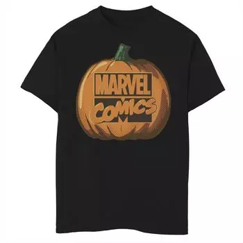 Футболка с рисунком тыквы и логотипом Marvel Comics для мальчиков 8–20 лет Marvel