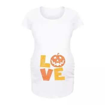 Футболка с рисунком тыквы L O V E для беременных Licensed Character, белый