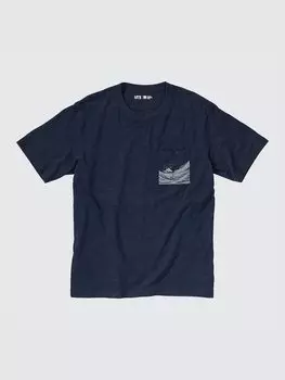 Футболка с рисунком Uniqlo, цвет 69 синий