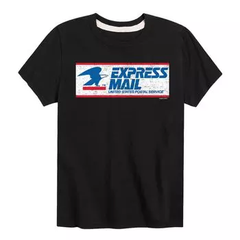 Футболка с рисунком USPS Express Mail для мальчиков 8–20 лет Licensed Character, черный