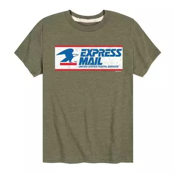 Футболка с рисунком USPS Express Mail для мальчиков 8–20 лет Licensed Character, зеленый