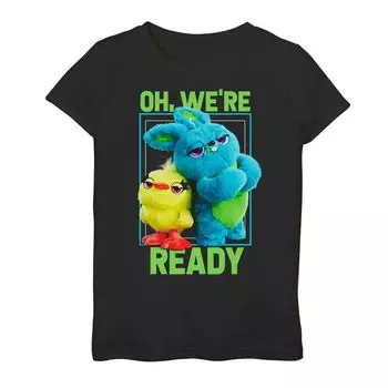 Футболка с рисунком «Утка и кролик» Disney/Pixar «История игрушек 4» для девочек 7–16 лет «Мы готовы» Disney / Pixar