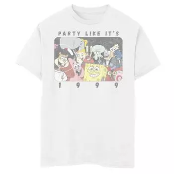 Футболка с рисунком «Вечеринка 1999 года» для мальчиков 8–20 лет с изображением Губки Боба Квадратные Штаны Nickelodeon
