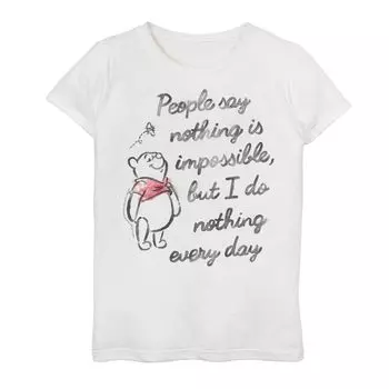 Футболка с рисунком «Винни-Пух» Disney для девочек 7–16 лет «Люди говорят, что нет ничего невозможного» Disney
