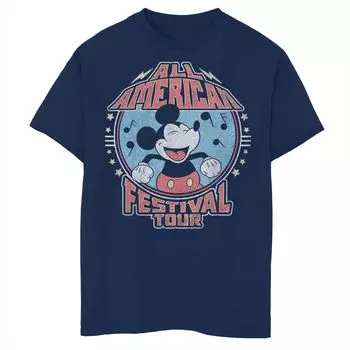 Футболка с рисунком «Всеамериканский фестивальный тур» Disney's Mickey Mouse для мальчиков 8–20 лет Licensed Character