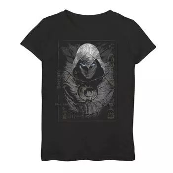 Футболка с рисунком в голову Marvel Moon Knight для девочек 7–16 лет с древними глифами Licensed Character