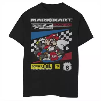 Футболка с рисунком в клетку Nintendo Color Kart для мальчиков 8–20 лет Licensed Character