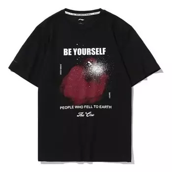 Футболка с рисунком в стиле «противоток» Li-Ning, черный