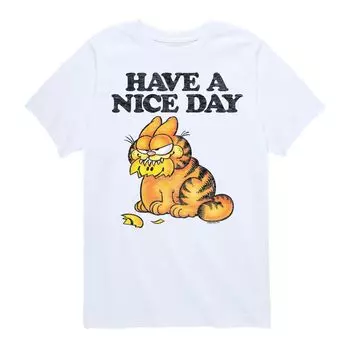 Футболка с рисунком в стиле ретро «Garfield Have A Nice Day» для мальчиков 8–20 лет Licensed Character, белый