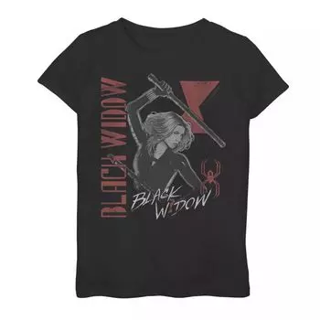 Футболка с рисунком в стиле ретро «Marvel Black Widow» для девочек 7–16 лет Marvel