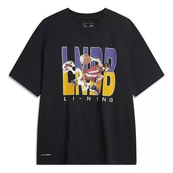 Футболка с рисунком в виде комиксов Li-Ning, черный