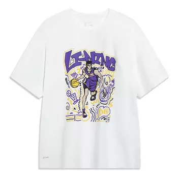 Футболка с рисунком в виде комиксов Li-Ning, белый