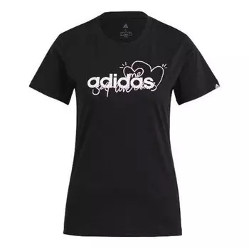 Футболка с рисунком в виде сердца Adidas, черный