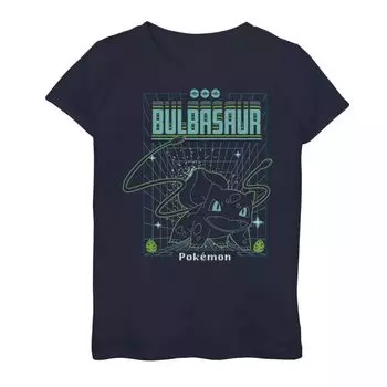 Футболка с рисунком в виде сетки для девочек Pokemon Bulbasaur Licensed Character