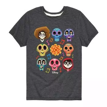 Футболка с рисунком в виде сетки для мальчиков 8–20 персонажей Disney/Pixar's Coco Licensed Character, серый