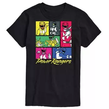Футболка с рисунком в видео сетки Big & Tall Power Rangers Licensed Character, черный