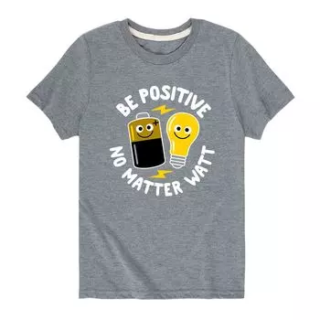 Футболка с рисунком Watt для мальчиков 8–20 лет Be Positive No Matter Watt Licensed Character