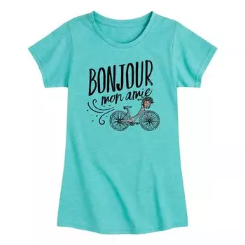 Футболка с рисунком велосипеда "Bonjour Mon Amie" для девочек 7–16 лет Licensed Character