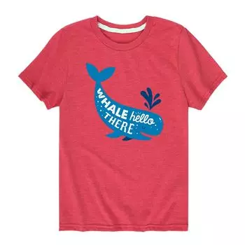 Футболка с рисунком "Whale Hello There" для мальчиков 8–20 лет Licensed Character, красный