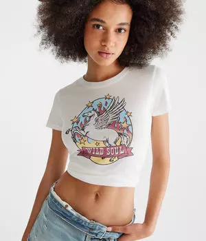 Футболка с рисунком Wild Soul Pegasus Aeropostale, белый