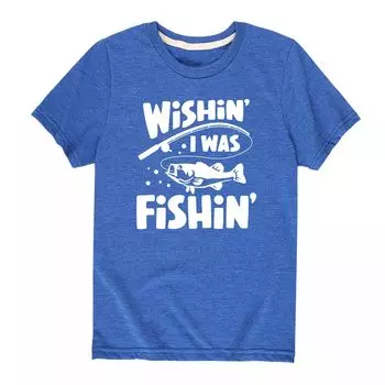 Футболка с рисунком «Wishin' I Was Fishin'» для мальчиков 8–20 лет Licensed Character