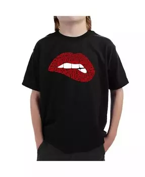 Футболка с рисунком Word Art для мальчика — Savage Lips La Pop Art, красный