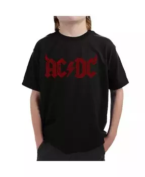 Футболка с рисунком Word Art для мальчиков — ACDC La Pop Art, черный