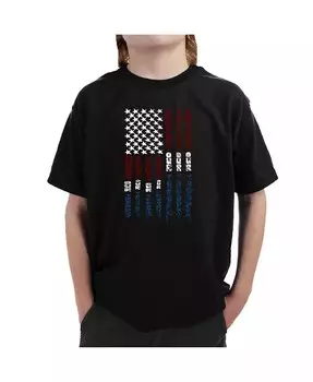 Футболка с рисунком Word Art для мальчика - Поддержите наши войска La Pop Art, красный