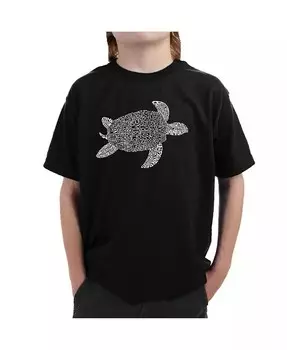 Футболка с рисунком Word Art для мальчика — Черепаха La Pop Art, красный