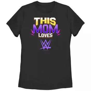 Футболка с рисунком WWE для юниоров «Эта мама любит WWE» Licensed Character
