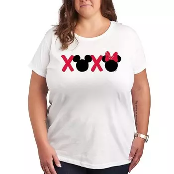 Футболка с рисунком XOXO большого размера Disney's Микки и Минни Маус Licensed Character, белый