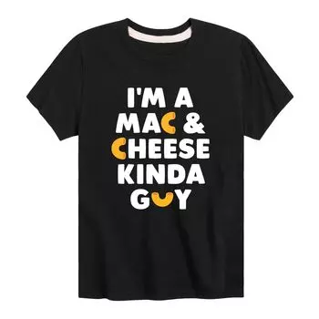 Футболка с рисунком «Я Mac And Cheese Kinda Guy» для мальчиков 8–20 лет Licensed Character, черный