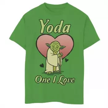 Футболка с рисунком Yoda One I Love для мальчиков 8–20 лет, «Звездные войны», «День Святого Валентина» Star Wars