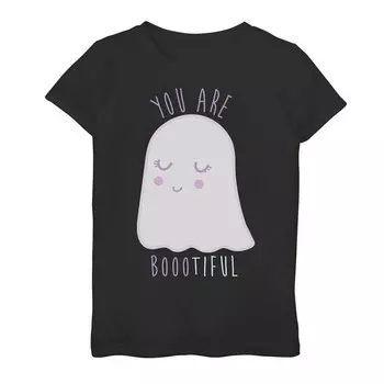 Футболка с рисунком «You Are Boootiful Ghost» для девочек 7–16 лет на Хэллоуин Licensed Character, черный