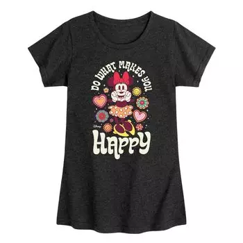 Футболка с рисунком You Happy для девочек 7–16 лет Disney's Minnie Mouse Licensed Character