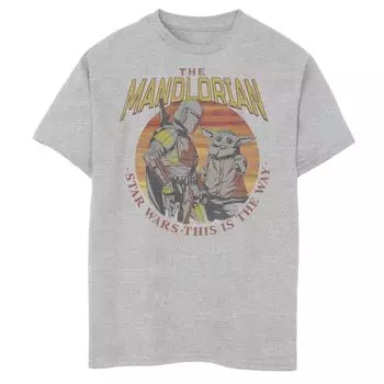 Футболка с рисунком заката в стиле ретро для мальчиков 8–20 лет «Звездные войны: Мандалорец» Star Wars