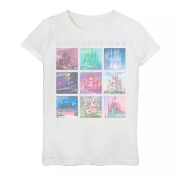 Футболка с рисунком «Замки принцесс Диснея» для девочек 7–16 лет Disney