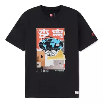 Футболка с рисунком земли Li-Ning, черный