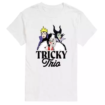 Футболка с рисунком Злодеи Диснея Big & Tall Tricky Trio Licensed Character, белый