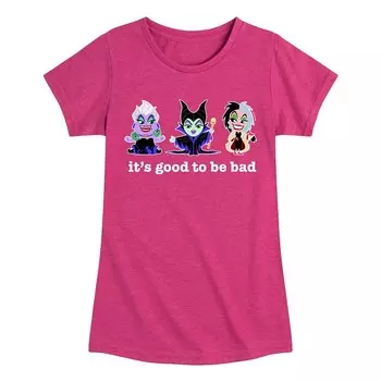 Футболка с рисунком «Злодеи Диснея: Урсула, Злая королева и Круэлла» для девочек 7–16 лет. Disney, розовый