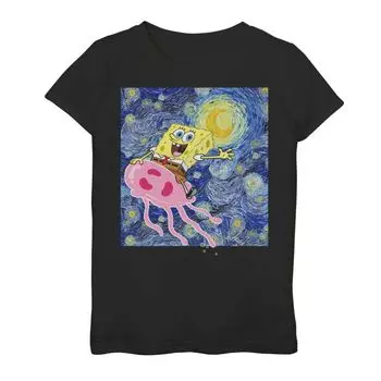Футболка с рисунком «Звездная ночь» для девочек 7–16 лет Nickelodeon SpongeBob SquarePants Licensed Character