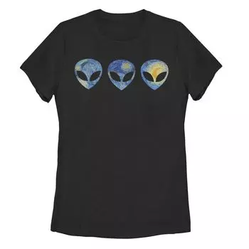 Футболка с рисунком «Звездная ночь» и изображением большой головы Alien Trio для юниоров