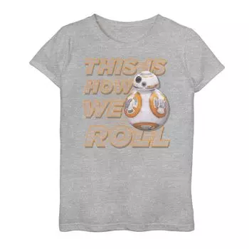 Футболка с рисунком «Звездные войны BB-8» для девочек 7–16 лет «Вот как мы катим» Licensed Character