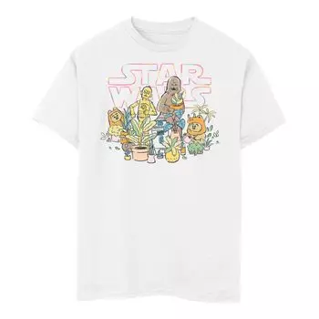 Футболка с рисунком «Звездные войны» C-3PO и Чубакка Эвоки для мальчиков 8–20 лет Licensed Character