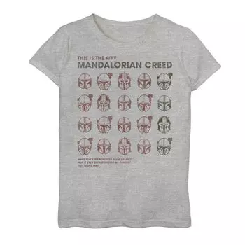 Футболка с рисунком «Звездные войны: Мандалорское кредо» для девочек 7–16 лет, шлем This Is The Way Star Wars