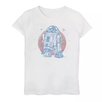 Футболка с рисунком «Звездные войны R2-D2» для девочек 7–16 лет Licensed Character, белый