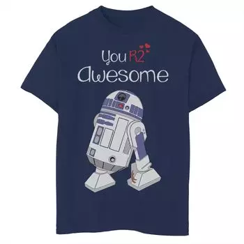 Футболка с рисунком «Звездные войны» R2-D2 «Your'e Awesome» для мальчиков 8–20 лет Star Wars, синий